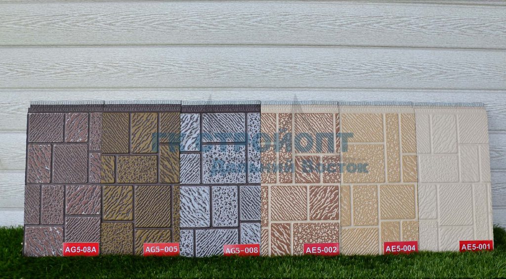  Фотографии фасадных панелей мозайка, цвета: AG5-08A, AG5-005, AG5-008, AE5-002, AE5-001